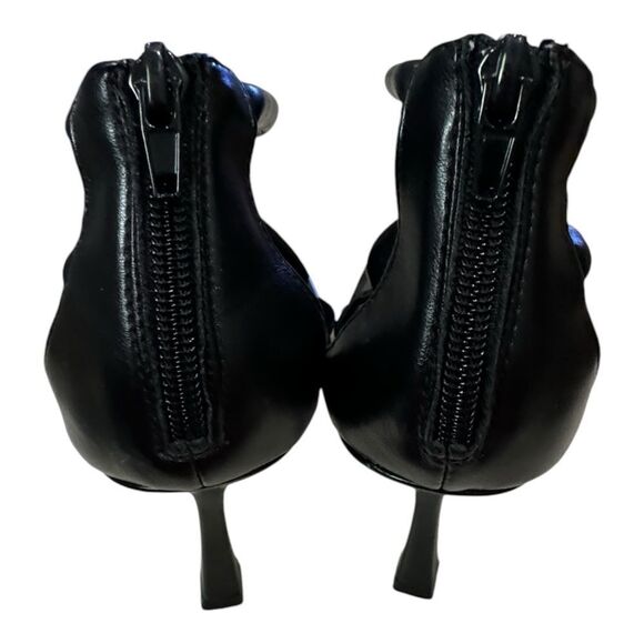 Express Women's Black Zipper Open Toe Heels 6 - Picture 5 of 6